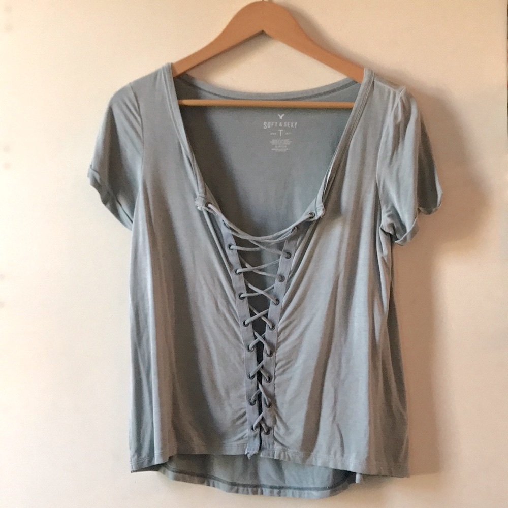 American Eagle powder blue top